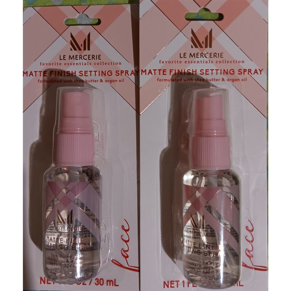 Le Mercerie Matte Finish Setting Spray Face 2 1 oz. ea w Shea Butter & Argon Oil